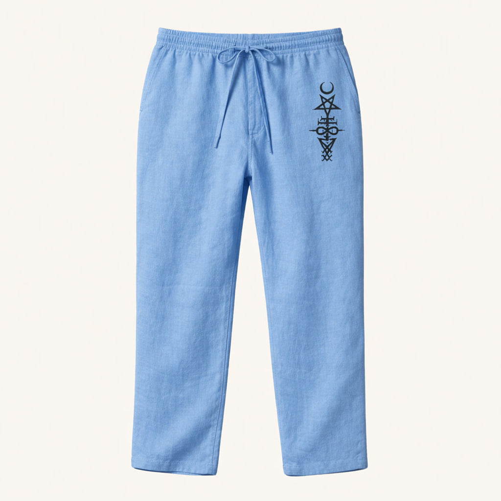 The Brookridge Men’s Trendy Relaxed Fit Linen Wide Leg Drawstring Pants