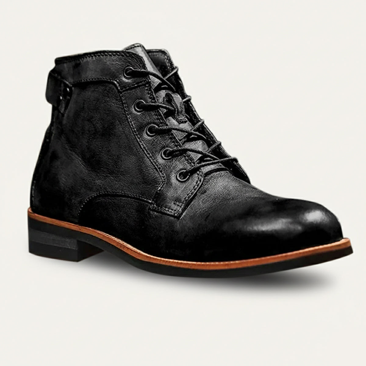 The Lucca Men’s Lace Up Vintage Faux Leather Ankle Boots