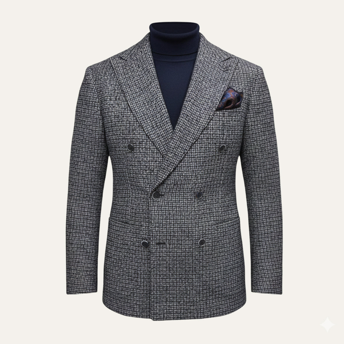 Men’s Checked Double Breasted Plaid Blazer - Wedding Guest