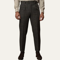 The Berrima Men’s Smart Casual Tweed Check Tailored Dress Pants – Black