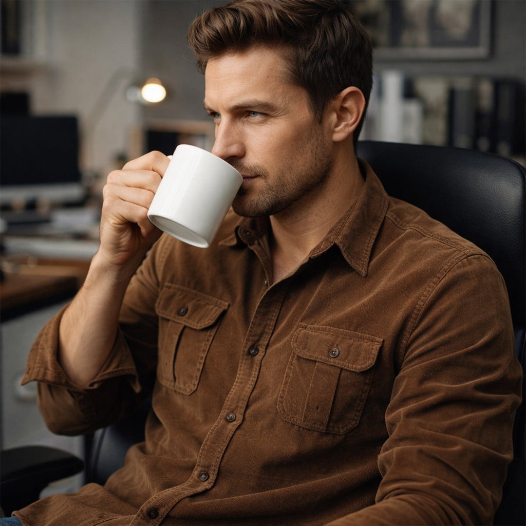 The Norwick Men’s Casual Button Down Corduroy Shirt