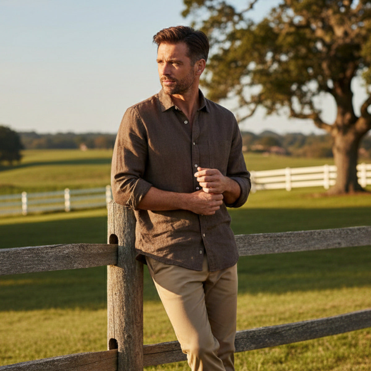 The Knightsbridge Men’s Lightweight Stand Collar Shirt