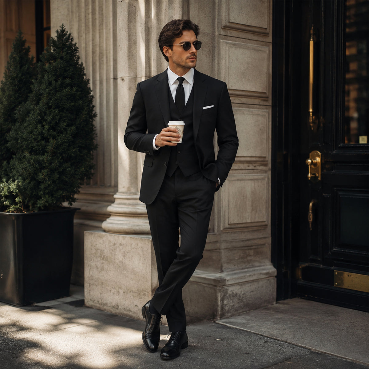 The Barbaresco Men’s Elegant 3 Piece Suit Set – Blazer Vest and Pants Formal Suit
