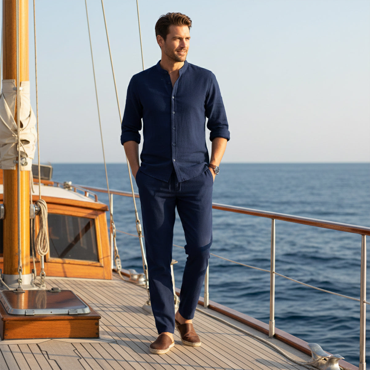 The Hampton  Men’s Summer Lightweight Set – Shirt & Pants