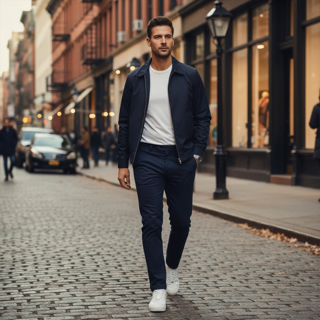 The Napoli Men’s Navy Blue Co Ord Set – Lightweight Jacket & Pants