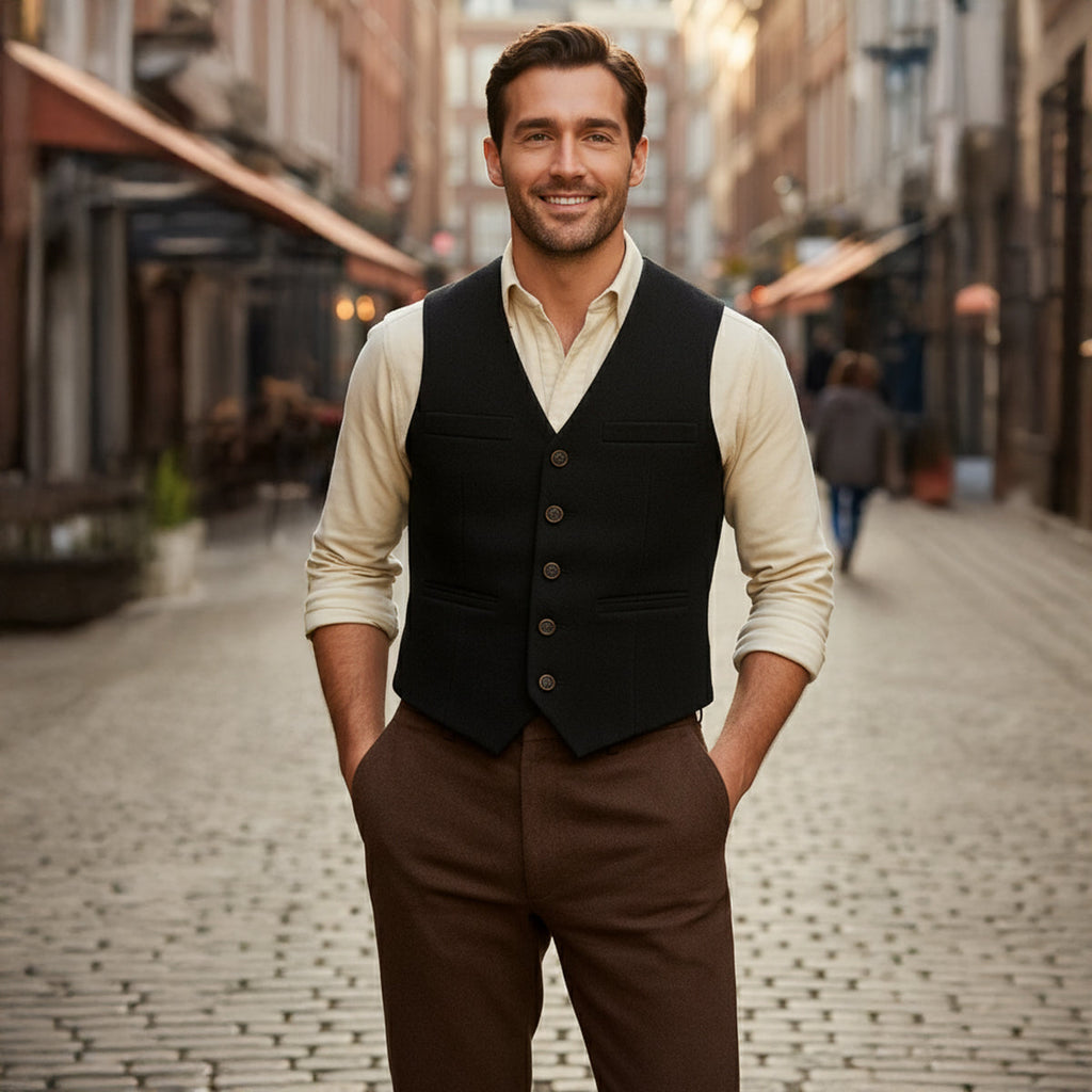 Men’s Vintage Button Up Sweater Vest
