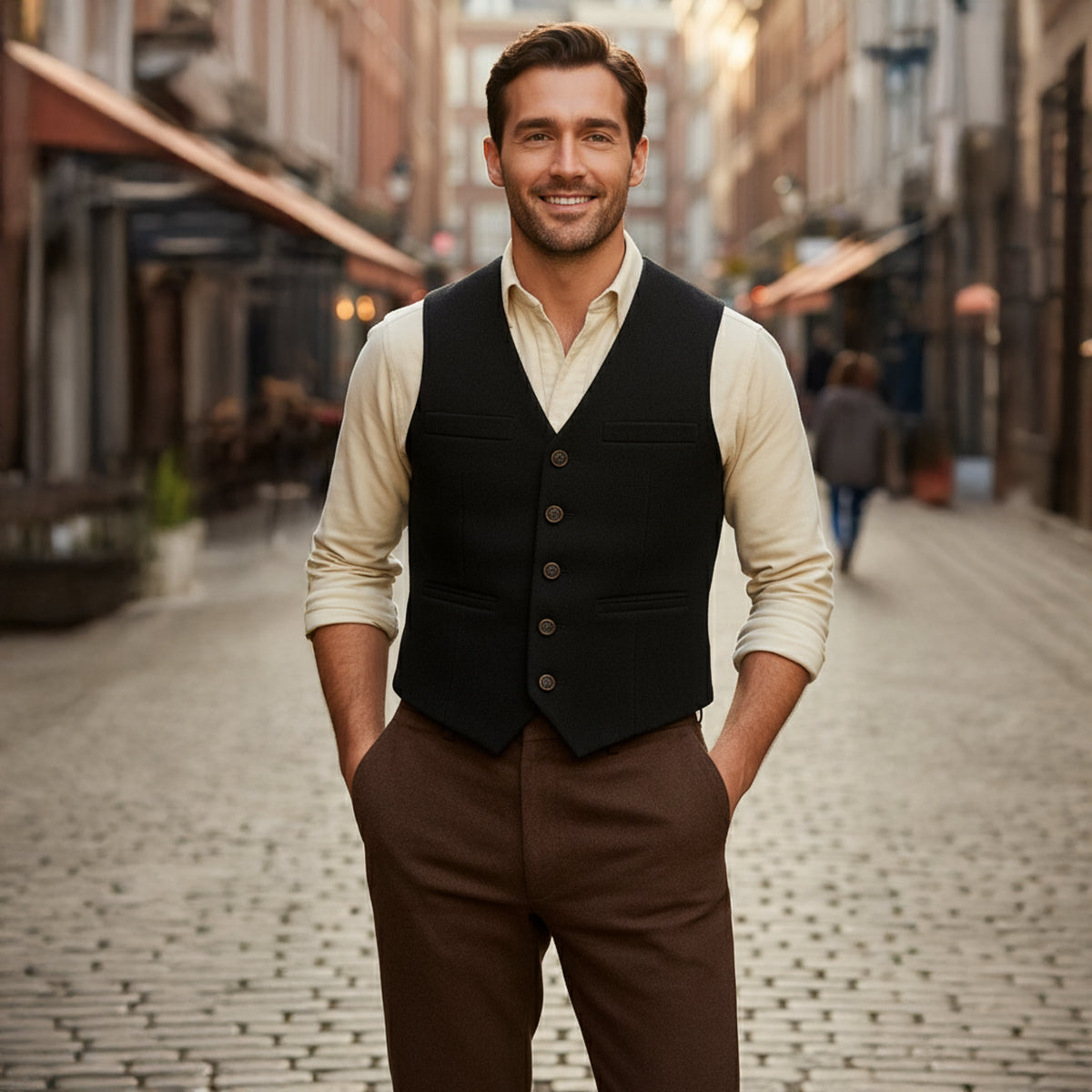 Men’s Vintage Button Up Sweater Vest