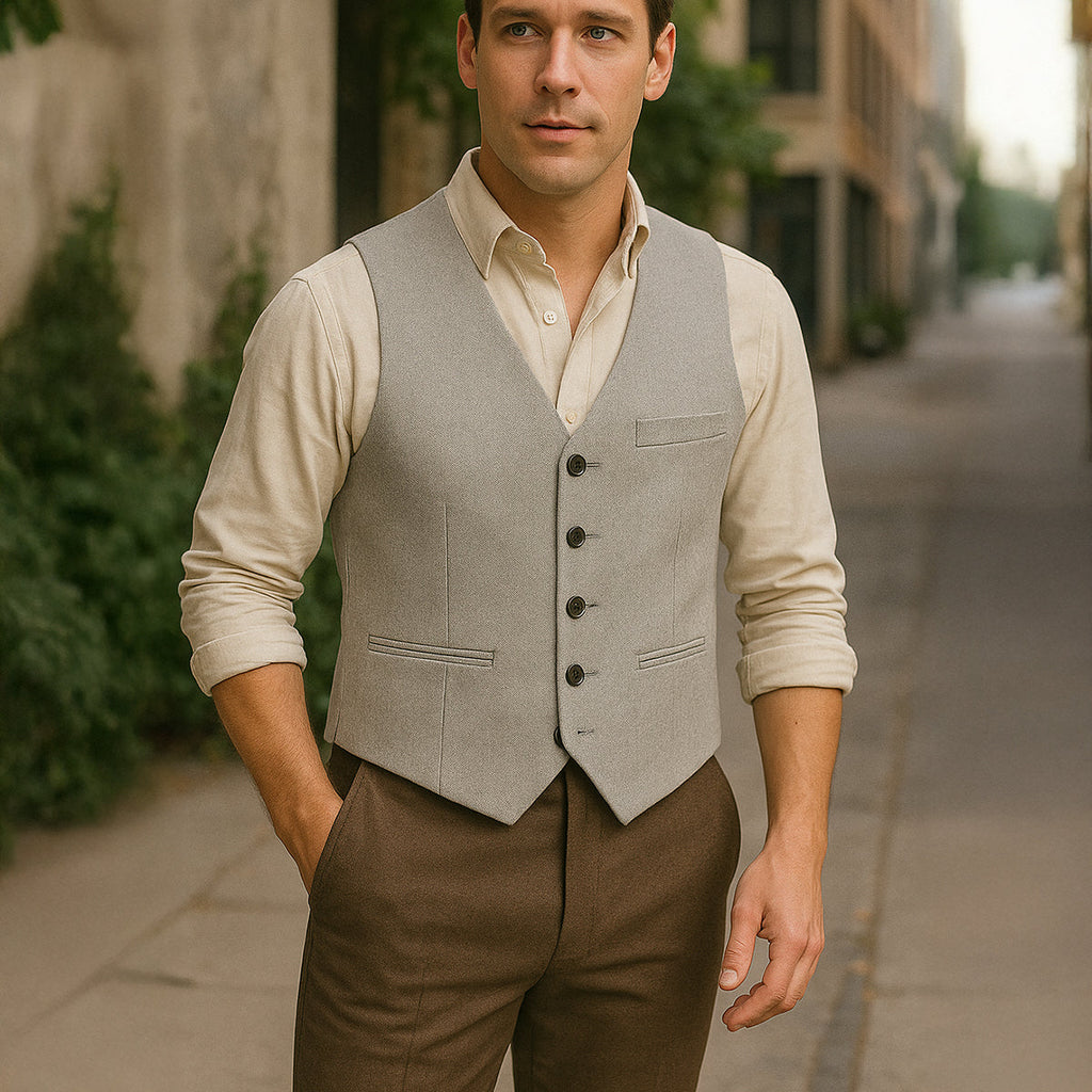 Men’s Vintage Button Up Sweater Vest