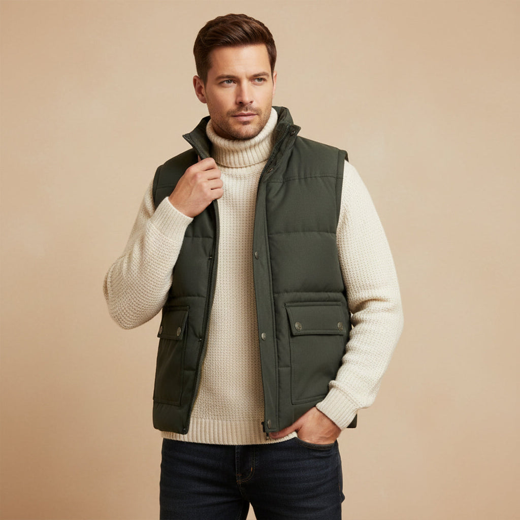 The Aspen Men's Warm Modern Fleece Lined Winter Vest