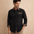The Amelia Men’s Casual Button Up Dress with Plaid Collar & Cuffs