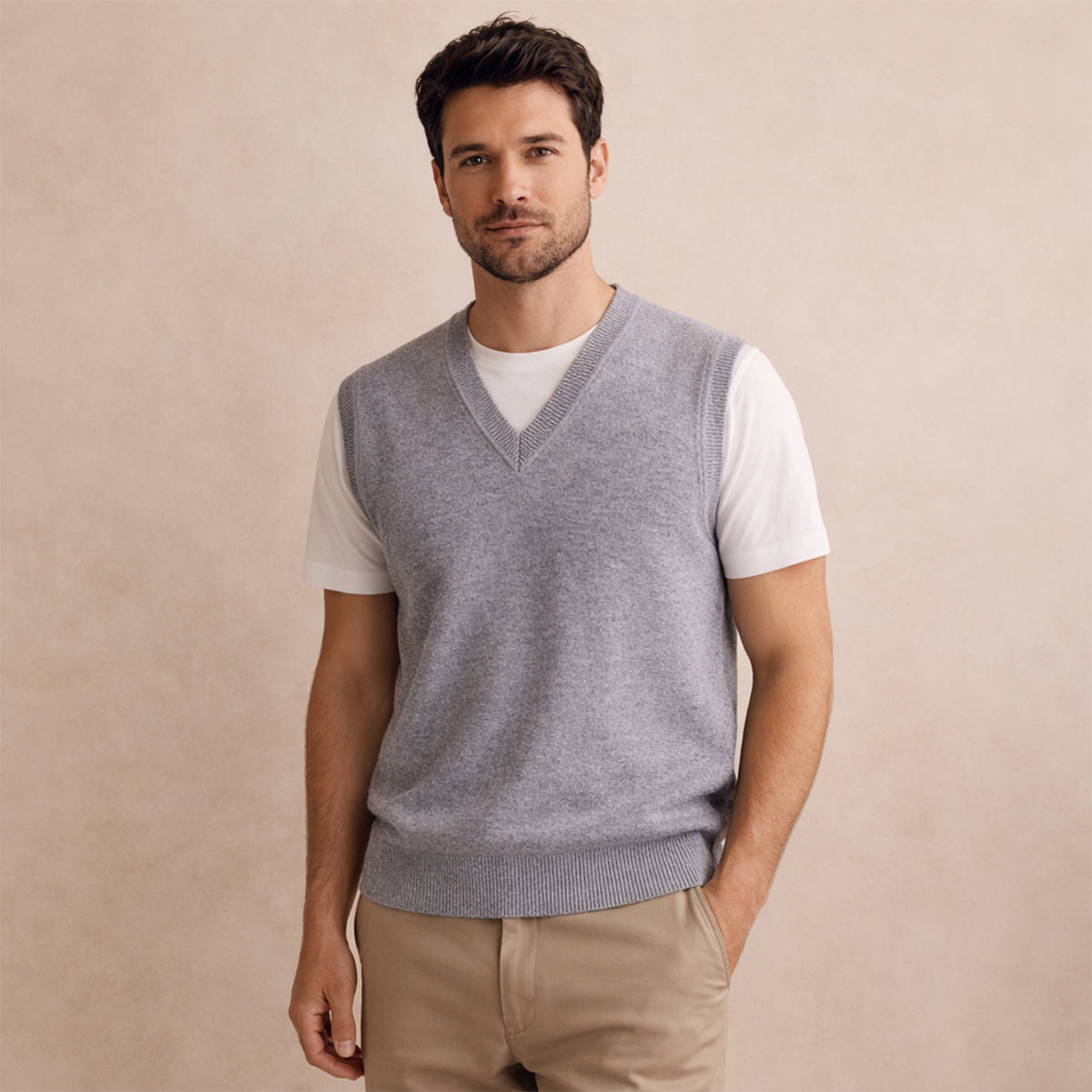 The Riverdale Men’s V Neck Sleeveless Knit Sweater Vest for Layered Look