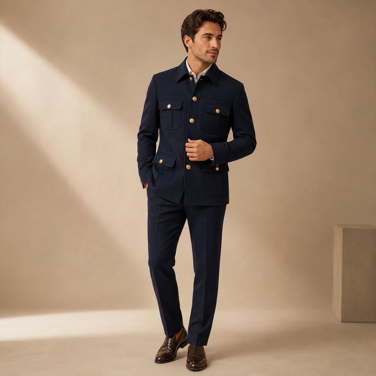 The Sirmione Men’s Classic Fit Multi Pocket 2 Piece Business Suit Set