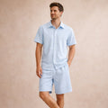 The Cedar Ridge Park Men’s Textured Trendy Summer Set – Shirt & Shorts Set
