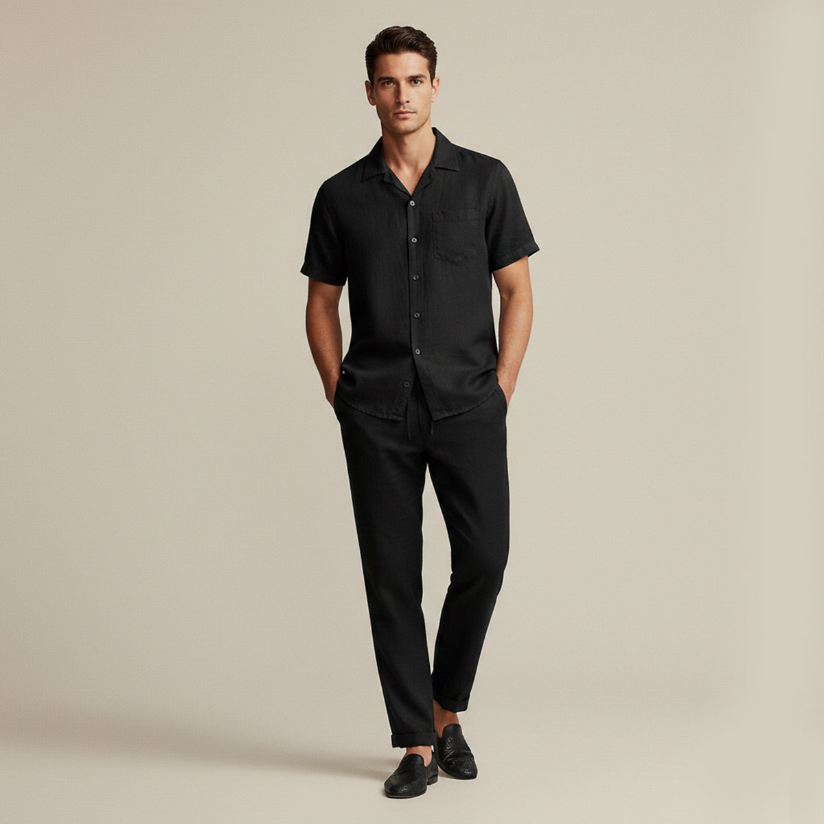 The Soho Men’s Lightweight Linen Beach Set – Shirt & Pants