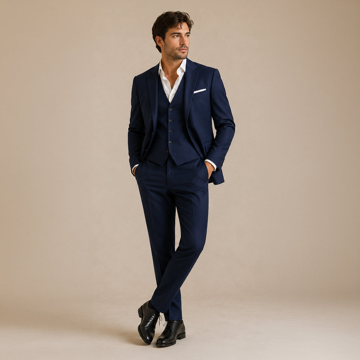The Barbaresco Men’s Elegant 3 Piece Suit Set – Blazer Vest and Pants Formal Suit
