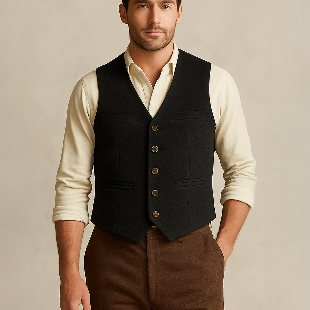 Men’s Vintage Button Up Sweater Vest