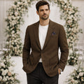 The Domaso Men’s Business Herringbone Single Breasted Tweed Blazer - Wedding Guest